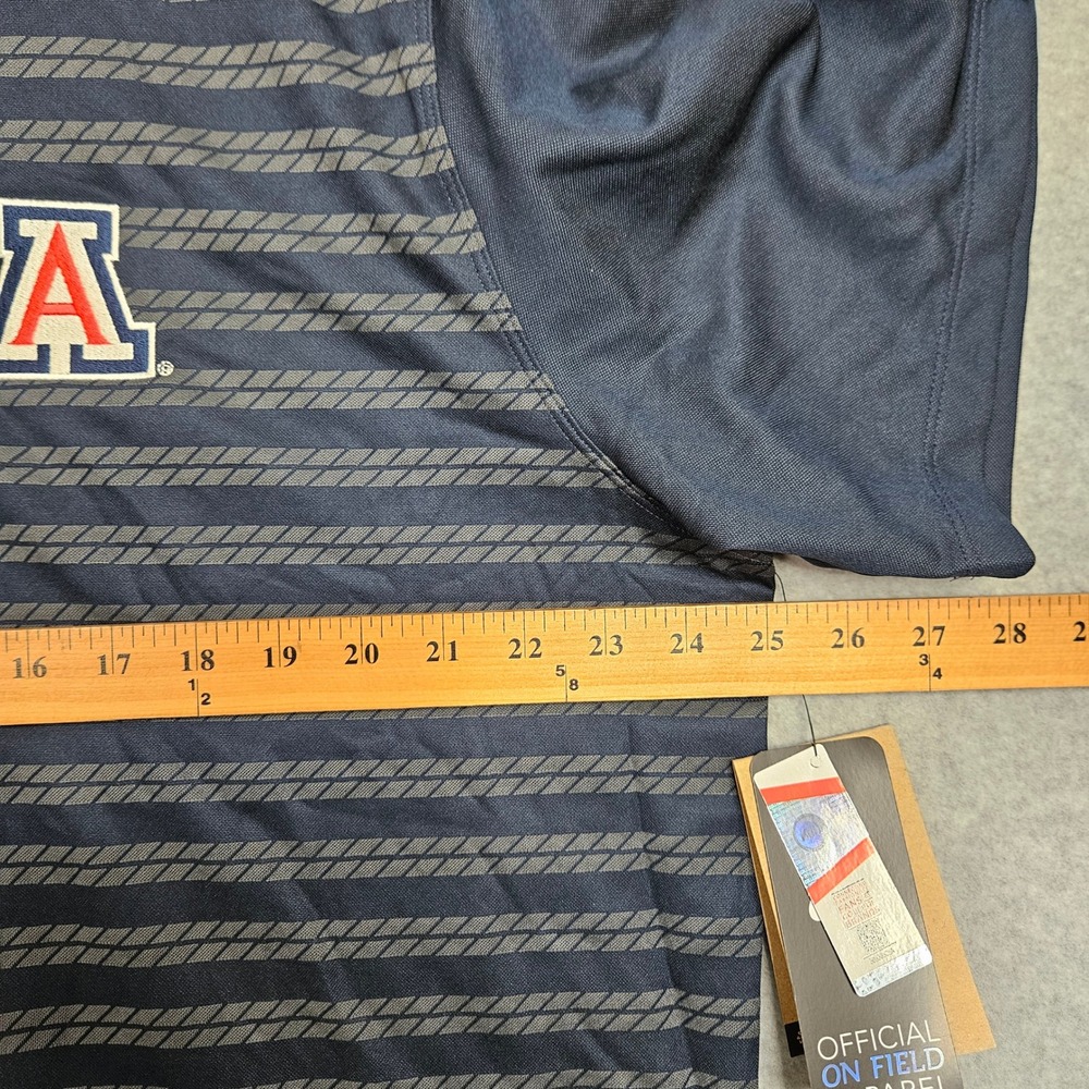 Nike Arizona Wildcats Dri-FIT Polo Shirt Mens XL Navy Blue Striped NCAA On Field - Picture 5 of 8